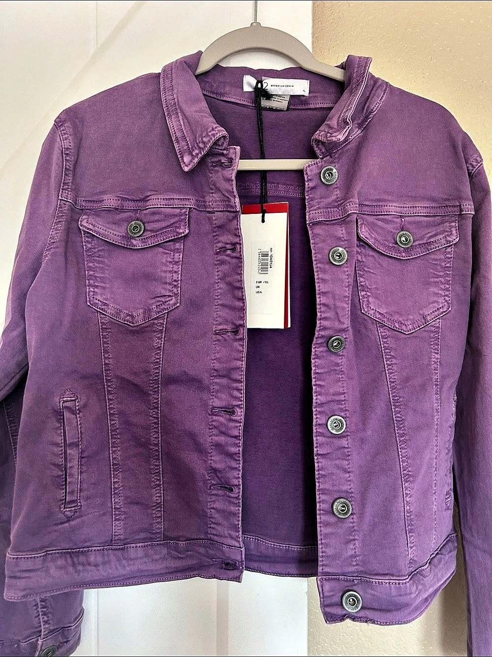 7 For All Mankind Premium Denim jacket Purple Denim Jacket XL NWT